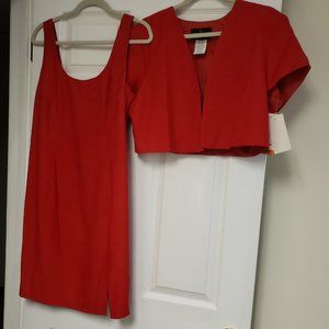 Red dress with bolero jacket